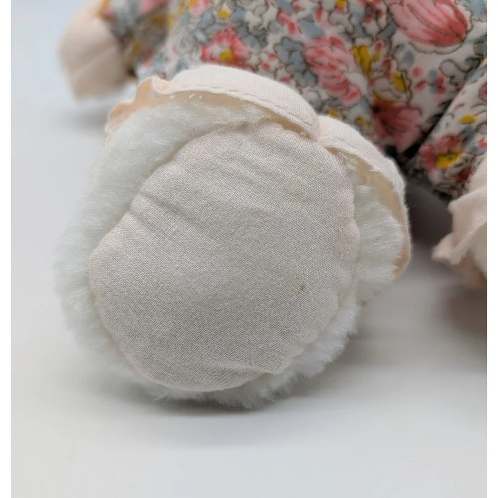 Vtg Wondertreats Plush Bunny Rabbit Stuffed Animal Flower Jumper Outfit 10